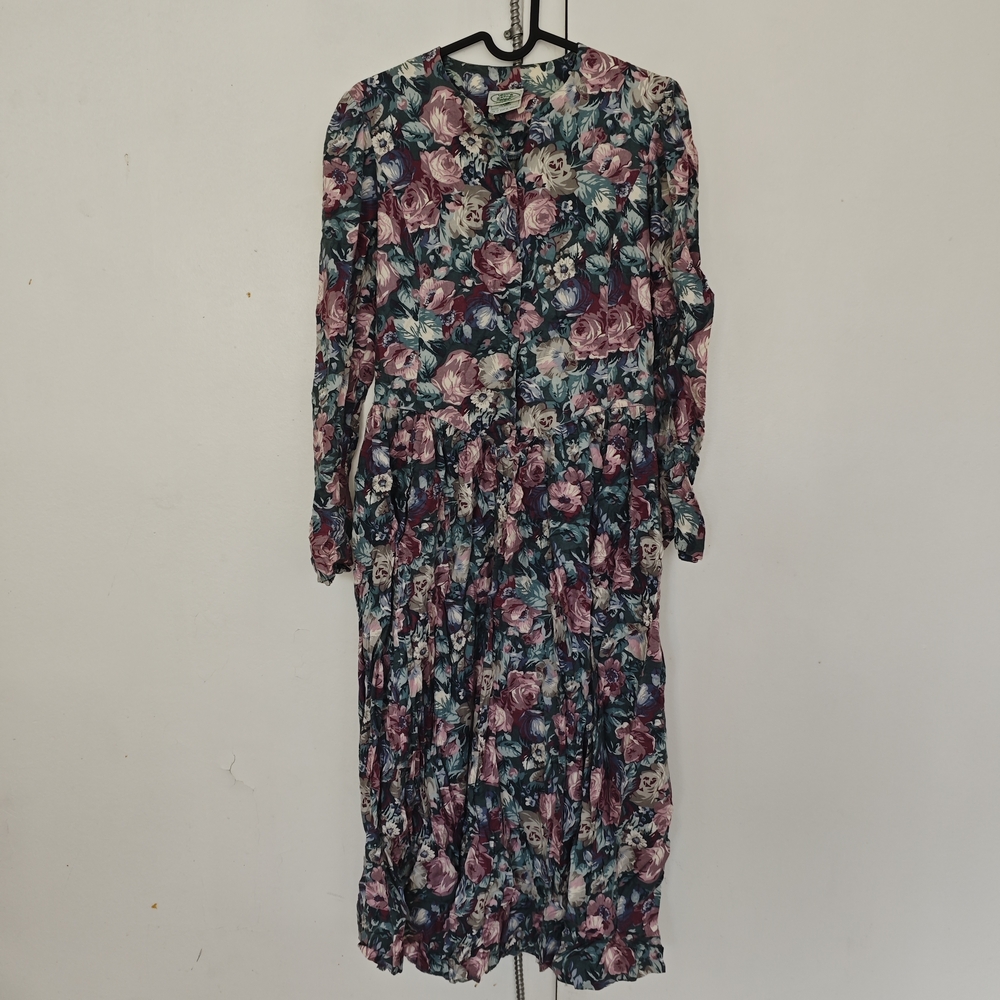 VTG Laura Ashley floral wool dress for autumn and winter